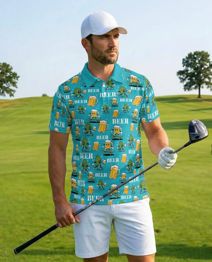 Funny Beer Polo Shirt - Craft Brew Party Tropical Style | Azhawaiian