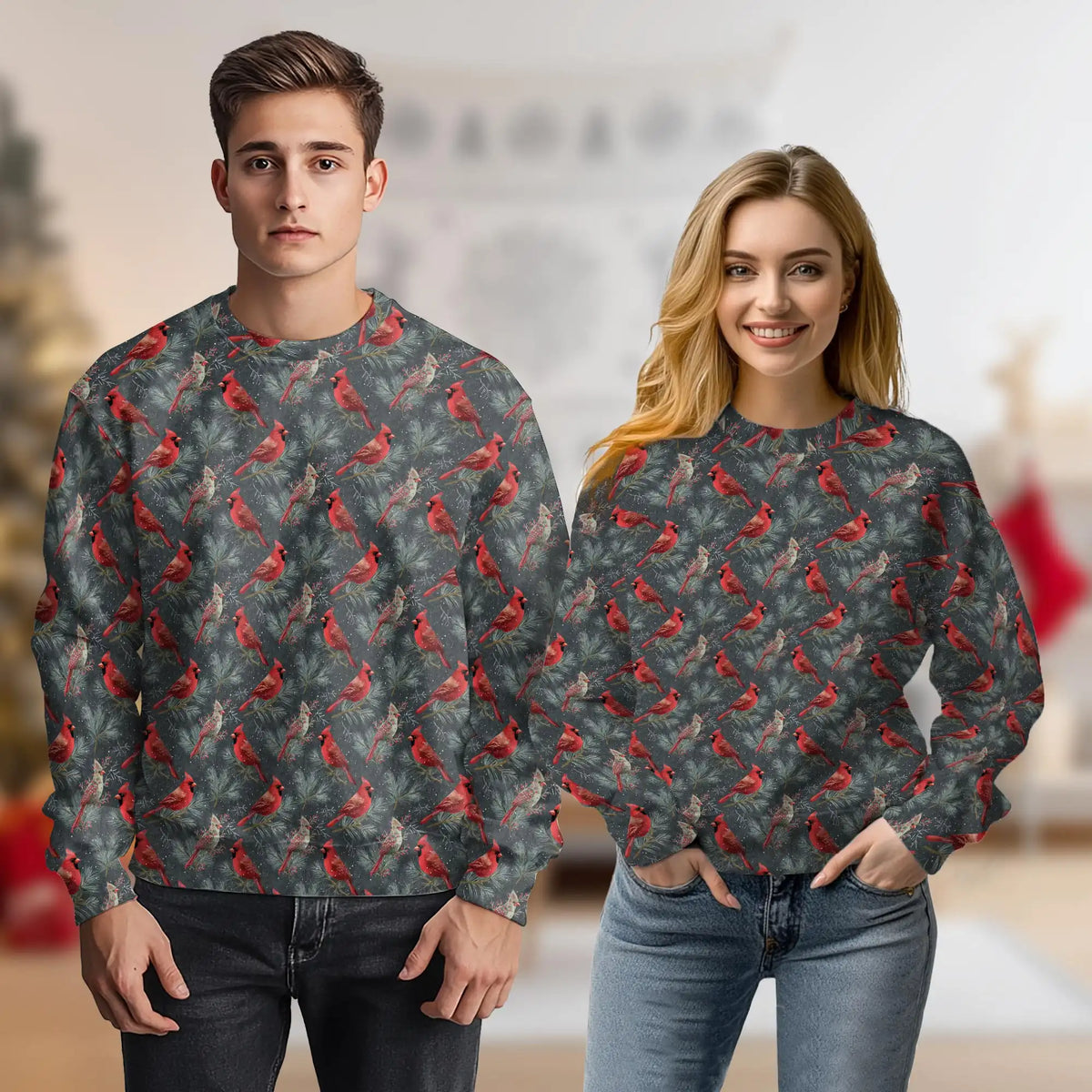 Country Cardinals Pattern Sweatshirt – Colorful Graphic 3D All Over Print Design