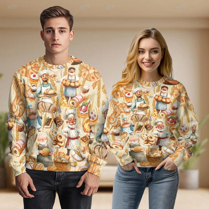 Baker Pattern Sweatshirt – Colorful Graphic 3D All Over Print Design