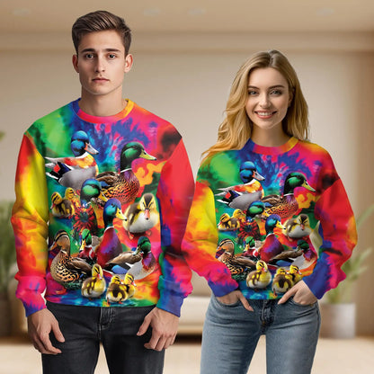 Colorful Duck Sweatshirt – Colorful Graphic 3D All Over Print Design