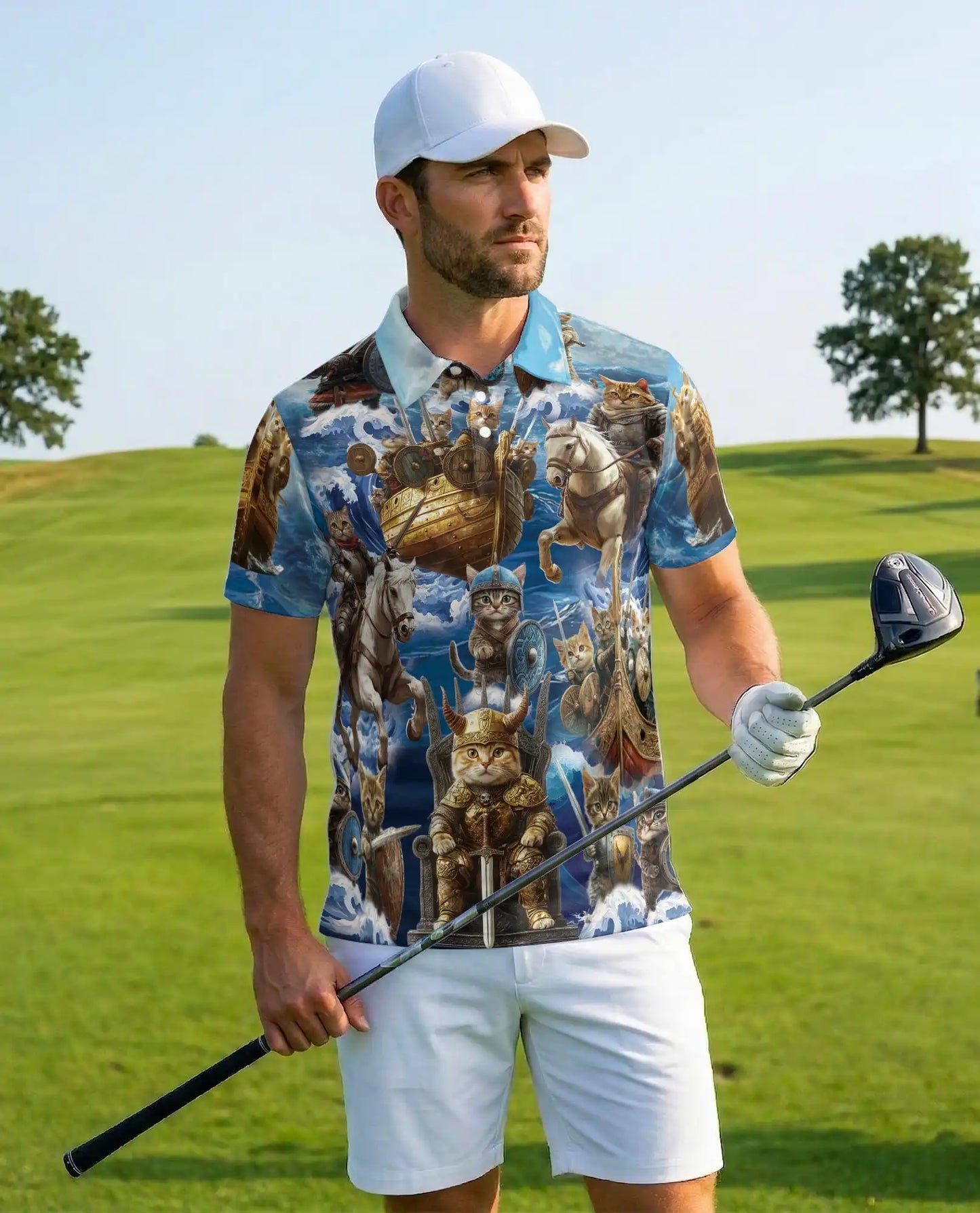 Viking Cat Polo Shirt | Azhawaiian