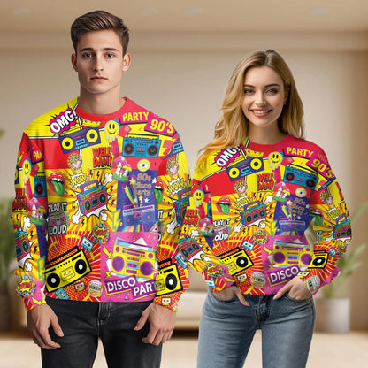Radio Music Pop Art Sweatshirt – Colorful Graphic 3D All Over Print Design