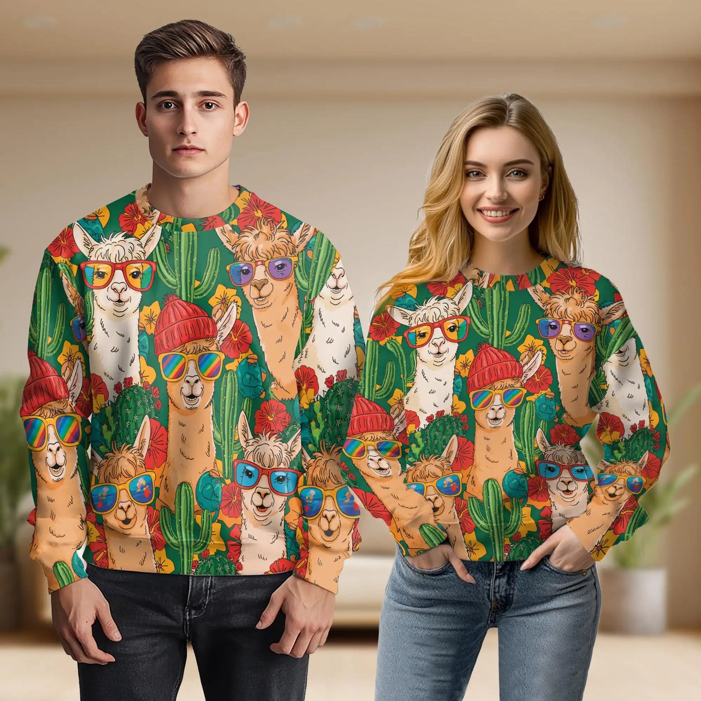 Llamazing Tropical Llama Sweatshirt – Tropical 3D All Over Print Design
