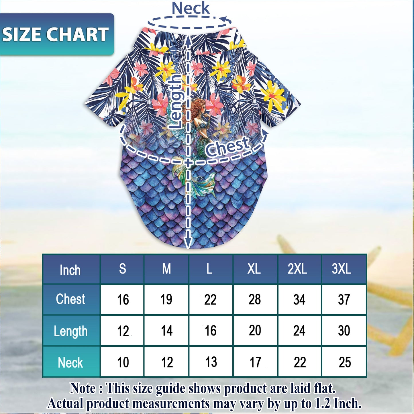 Mermaid Matching Dog Owner Hawaiian Shirts, Funny Pet Aloha Shirt for Beach Vacation - Azhawaiian
