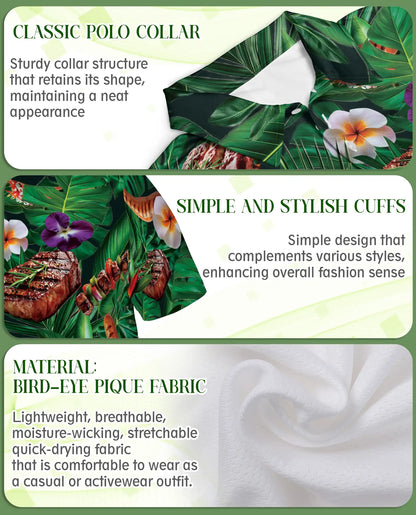 BBQ Tropical Polo Shirt | Azhawaiian