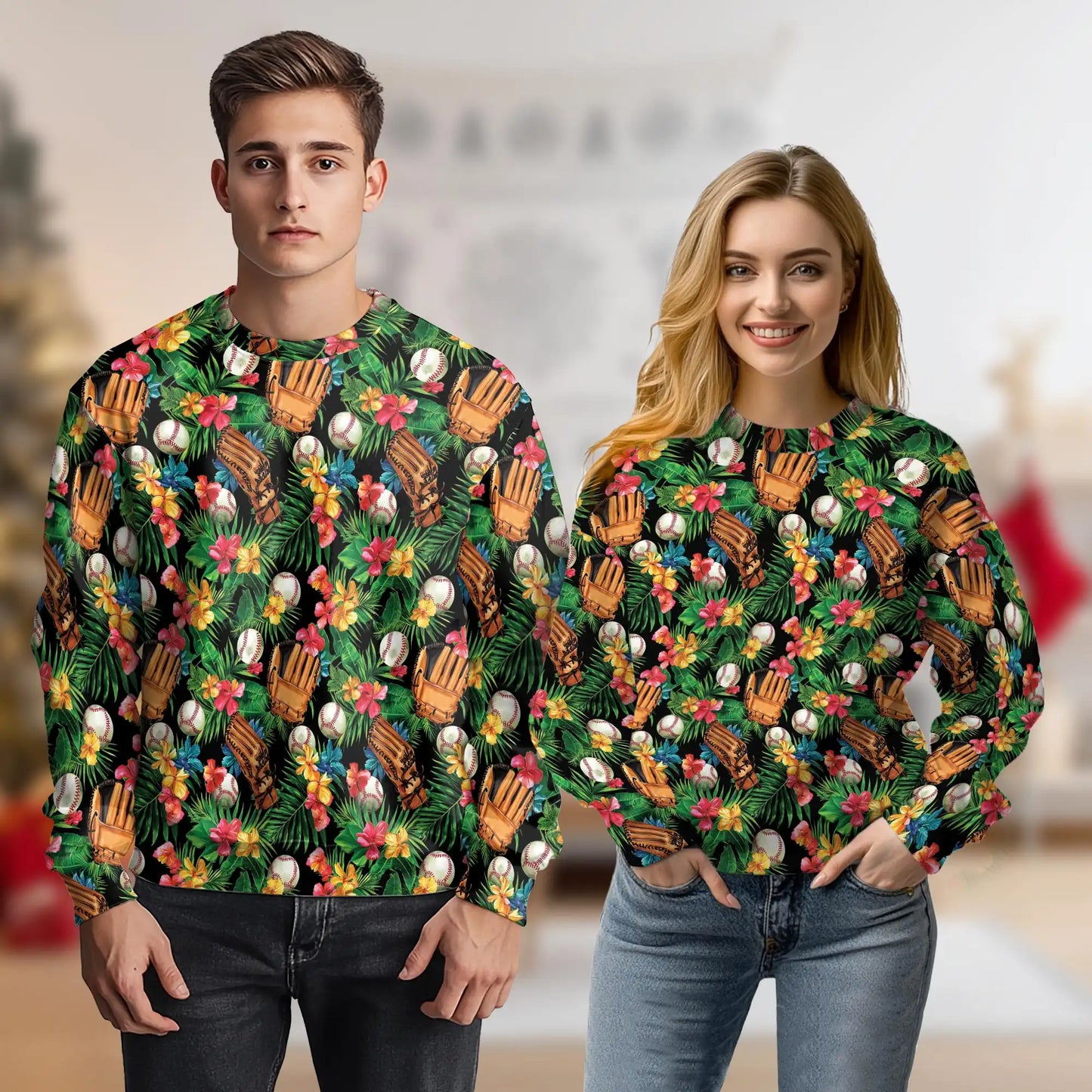 Baseball Tropical Sweatshirt – Tropical 3D All Over Print Design