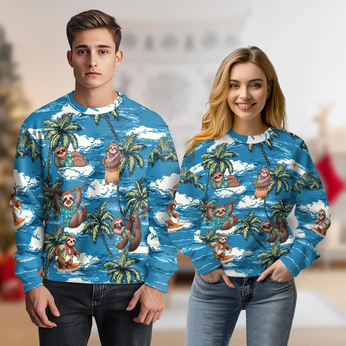 Sloth Ocean Sweatshirt – Tropical 3D All Over Print Design