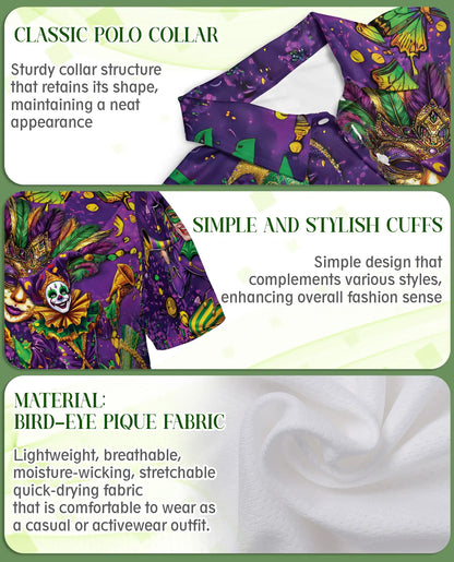 Mardi Gras Jester Hawaiian Polo Shirt | Azhawaiian