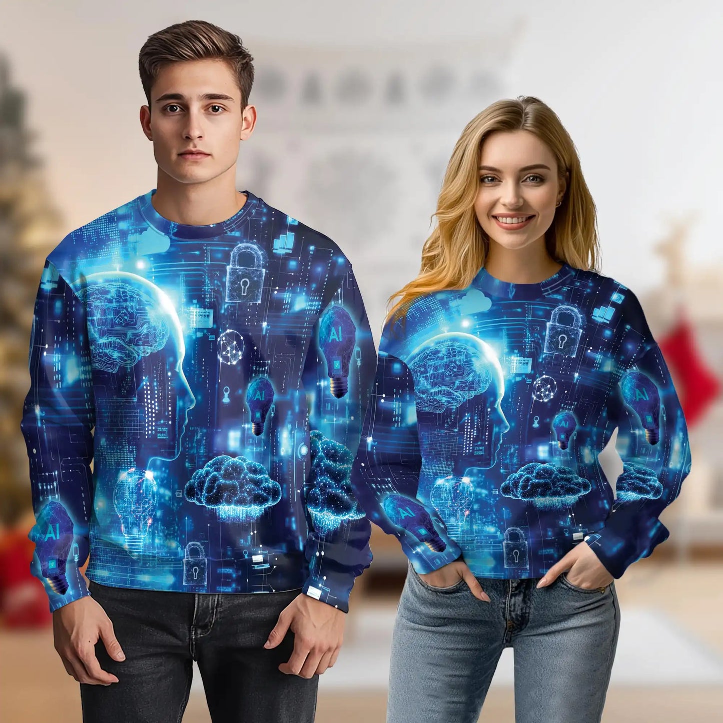 Artificial Intelligence Sweatshirt – Colorful Graphic 3D All Over Print Design