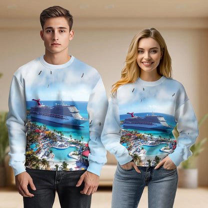 Cruise Ship Beach Sweatshirt – Tropical 3D All Over Print Design