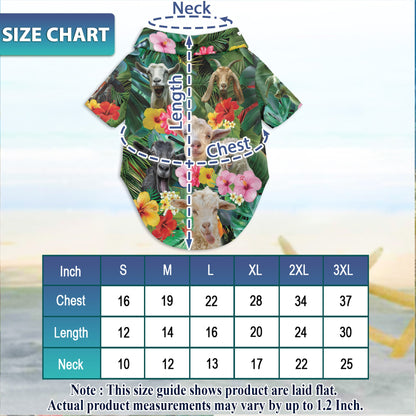 Happy Goat Matching Dog Owner Hawaiian Shirts, Funny Pet Aloha Shirt for Beach Vacation - Azhawaiian