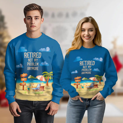 Beach Retirement Sweatshirt – Tropical 3D All Over Print Design