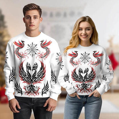 Viking Phoenix Sweatshirt – Colorful Graphic 3D All Over Print Design