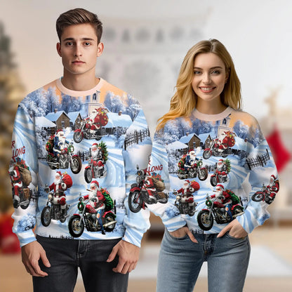 Biker Santa Christmas Sweatshirt – Christmas 3D All Over Print Design