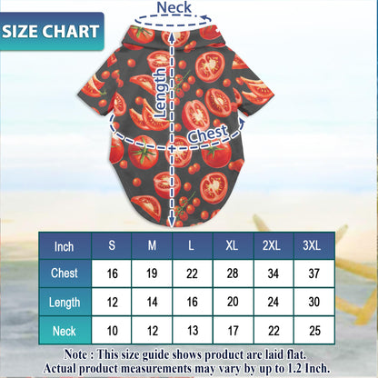 Tomato Print Matching Dog Owner Hawaiian Shirts, Funny Pet Aloha Shirt for Beach Vacation - Azhawaiian