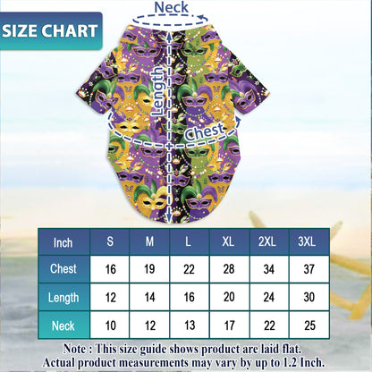 Mardi Gras Mask Matching Dog Owner Hawaiian Shirts, Funny Pet Aloha Shirt for Beach Vacation - Azhawaiian