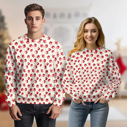 Cherry Pattern Sweatshirt – Colorful Graphic 3D All Over Print Design