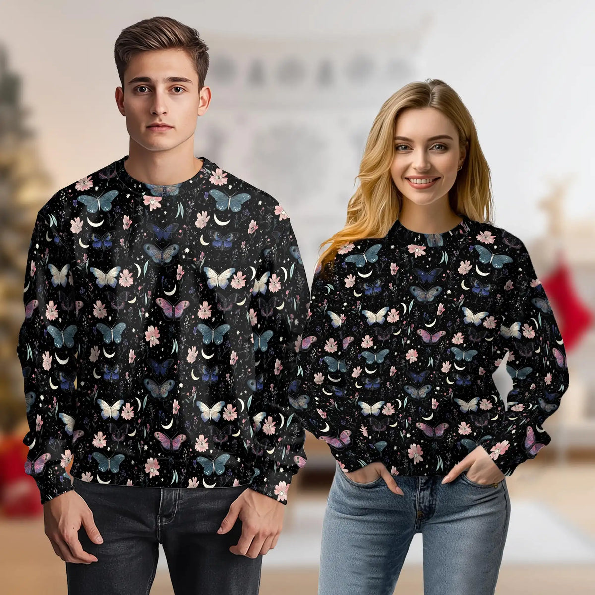 Butterfly Floral Sweatshirt – Colorful Graphic 3D All Over Print Design