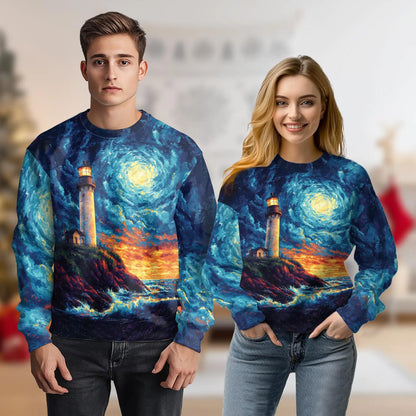 Lighthouse Sweatshirt – Colorful Graphic 3D All Over Print Design