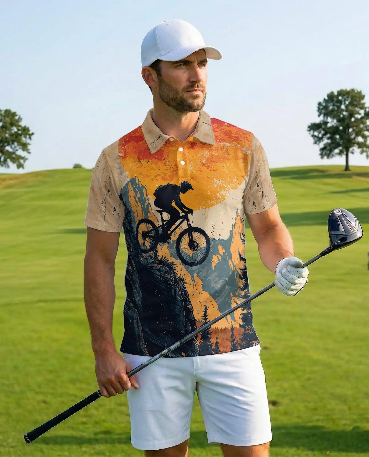 Mountain Biking Polo Shirt - Adventure Trail Rider Style | Azhawaiian