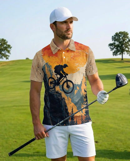 Mountain Biking Polo Shirt - Adventure Trail Rider Style | Azhawaiian