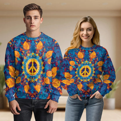 Hippie Peace Sweatshirt – Colorful Graphic 3D All Over Print Design