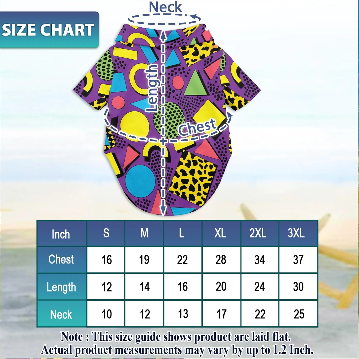 Colorful Geometric Summer Beach Matching Dog Owner Hawaiian Shirts, Pet Aloha Shirt - Azhawaiian