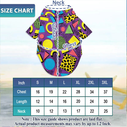 Colorful Geometric Summer Beach Matching Dog Owner Hawaiian Shirts, Pet Aloha Shirt - Azhawaiian
