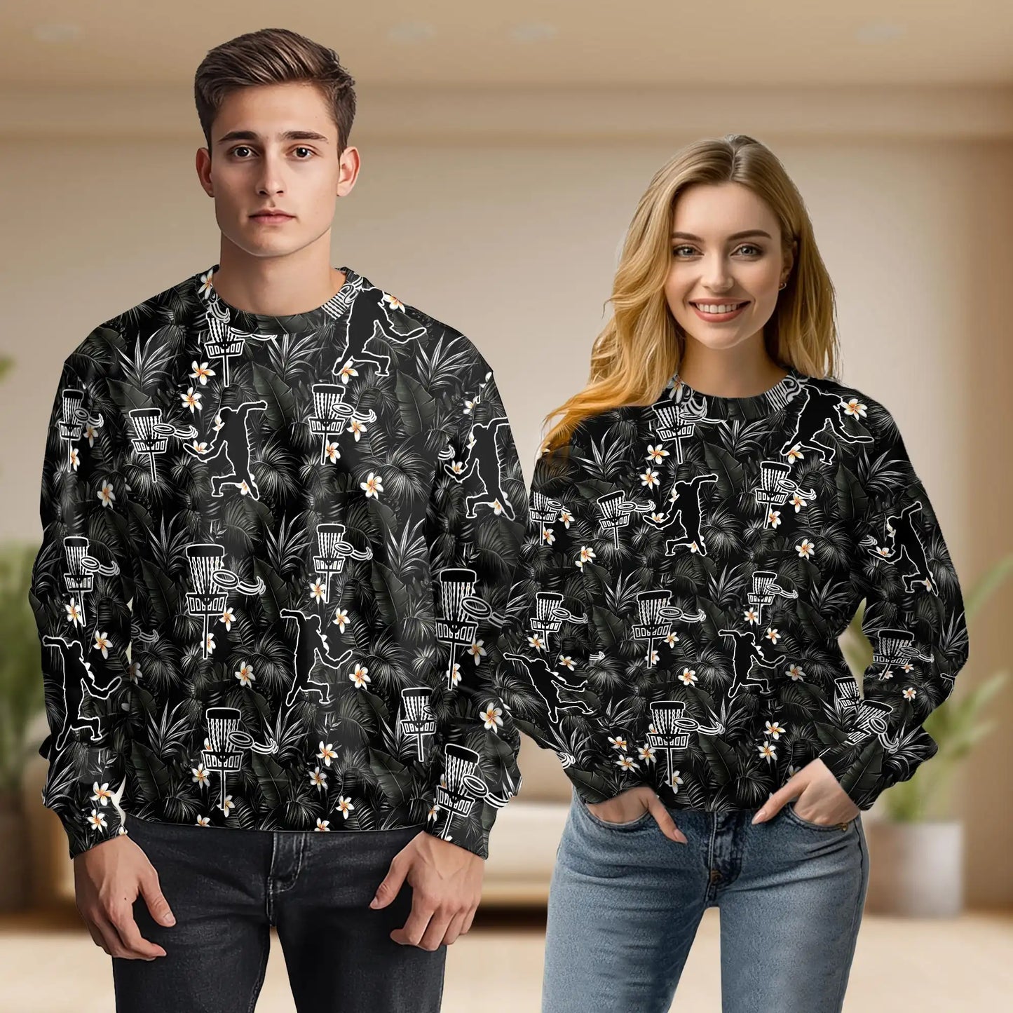 Disc Golf Tropical Flowers Sweatshirt – Tropical 3D All Over Print Design