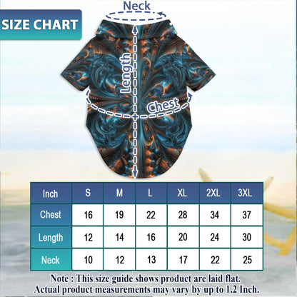 Abstract Fractal Geometric Summer Beach Matching Dog Owner Hawaiian Shirts, Pet Aloha Shirt - Azhawaiian