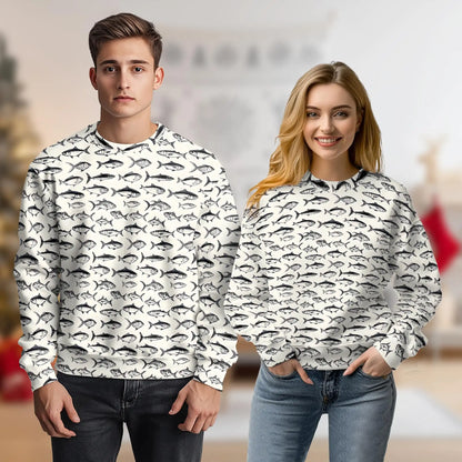 Vintage Fish Pattern Sweatshirt – Vintage 3D All Over Print Design