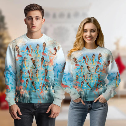 Mermaid Sea Horse Sweatshirt – Colorful Graphic 3D All Over Print Design