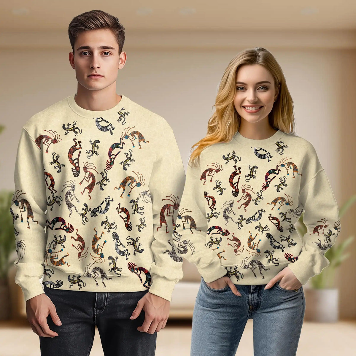 Vintage Kokopelli Sweatshirt – Vintage 3D All Over Print Design