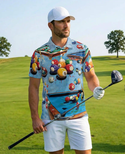 Billiards Pool Polo Shirt - Cue Sports Design | Azhawaiian