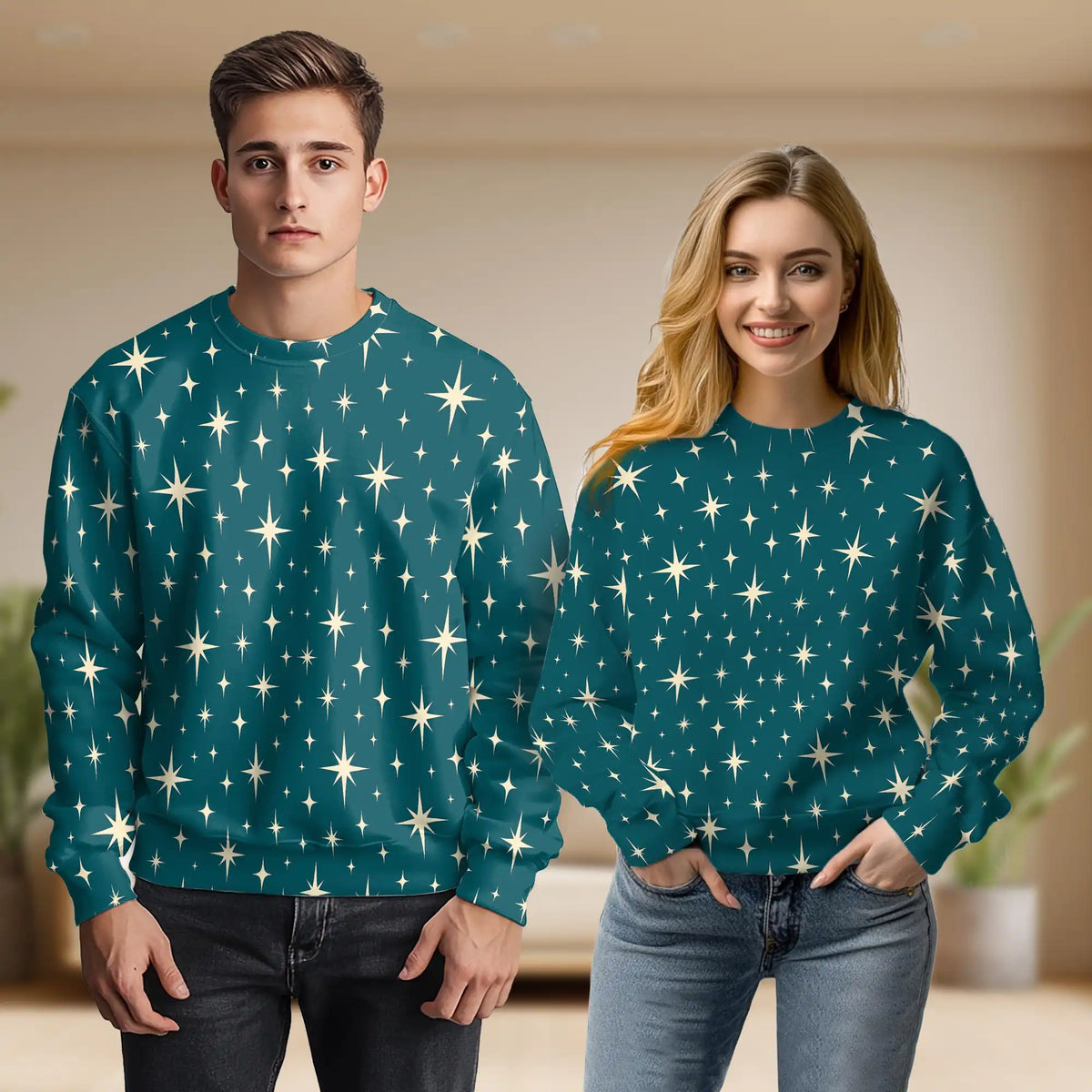 Star Pattern Sweatshirt – Colorful Graphic 3D All Over Print Design