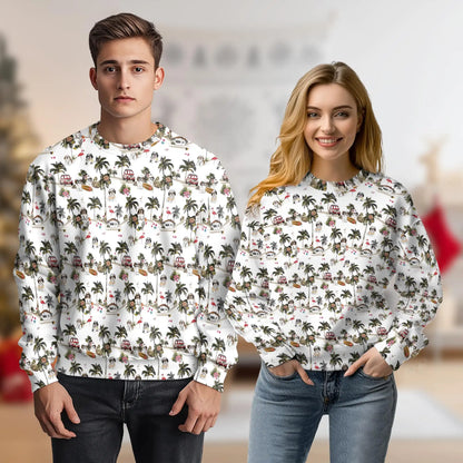 Shih Tzu Vintage Camper Flamingo Sweatshirt – Tropical Vintage 3D All Over Print Design