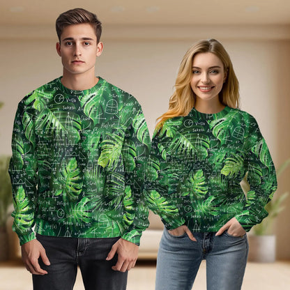 Math Formulas Tropical Leaves Sweatshirt – Tropical 3D All Over Print Design