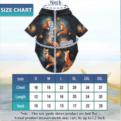Fox Starlight Matching Dog Owner Hawaiian Shirts, Funny Pet Aloha Shirt for Beach Vacation - Azhawaiian