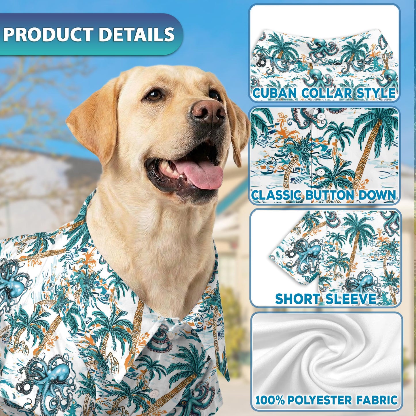Octopus Matching Dog Owner Hawaiian Shirts, Funny Pet Aloha Shirt for Beach Vacation - Azhawaiian