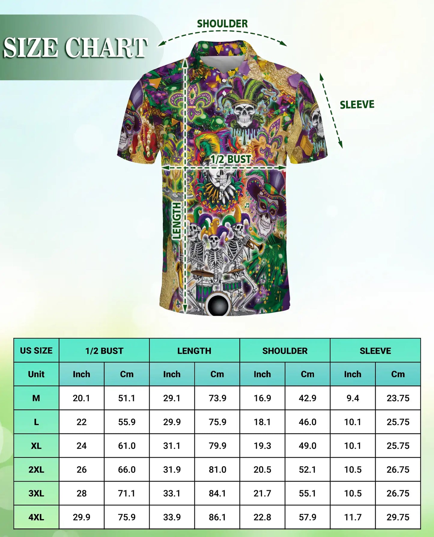 Mardi Gras Skull Jester Hawaiian Polo Shirt | Azhawaiian