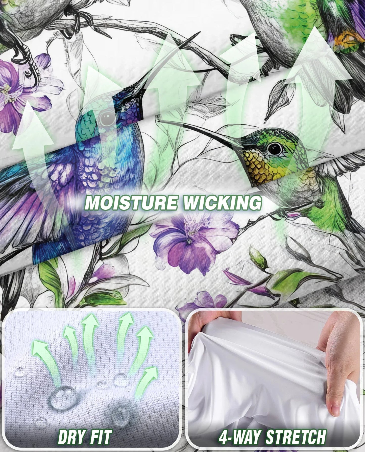 Vintage Hummingbirds Sleeveless Polo Shirt for Women | Azhawaiian