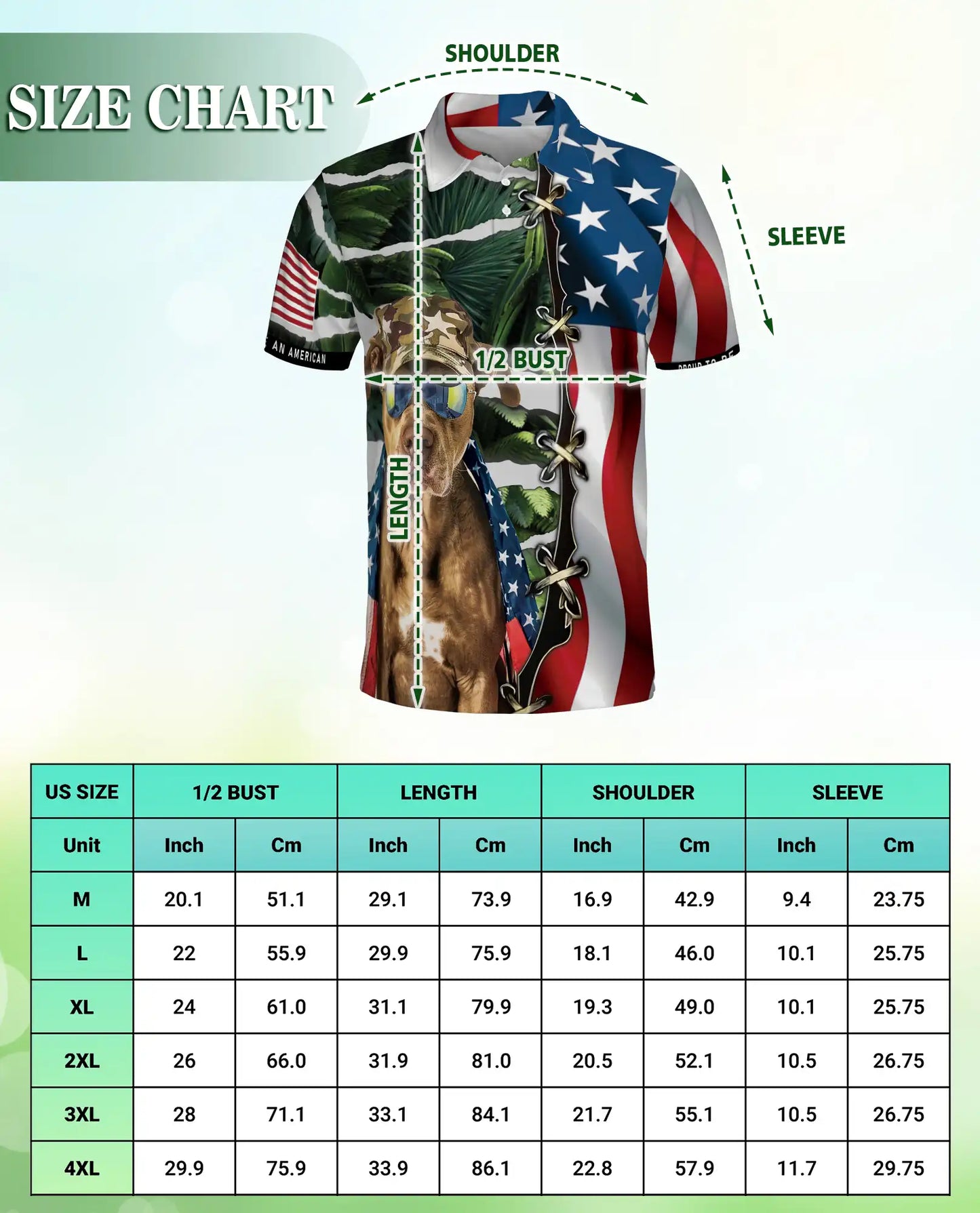 Patriotic Dog Polo Shirt for Men- American Style 4th of July Shirt  | Azhawaiian