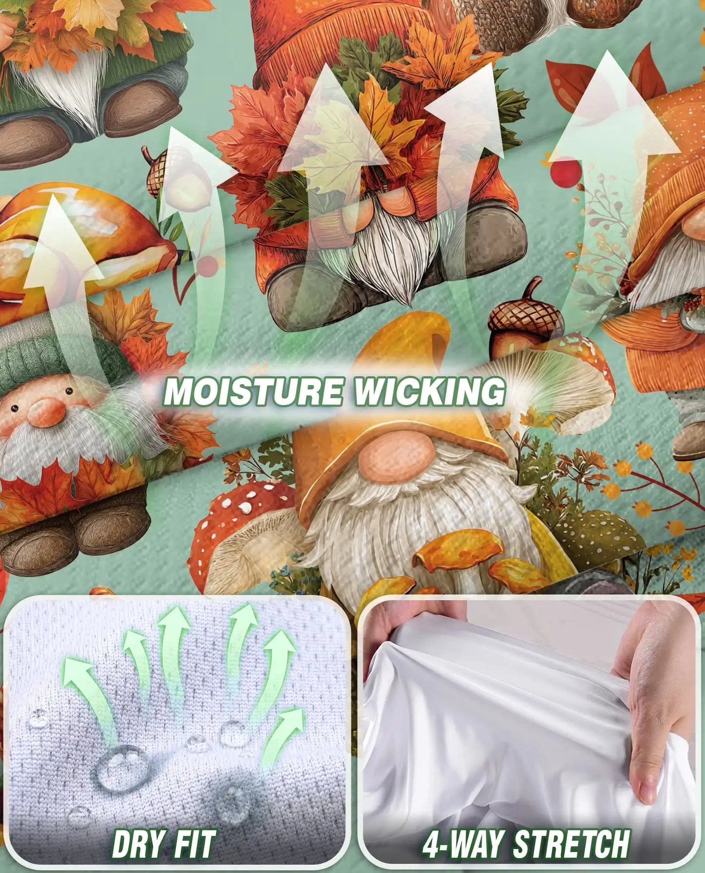 Autumn Harvest Gnomes Sleeveless Polo Shirt for Women | Azhawaiian