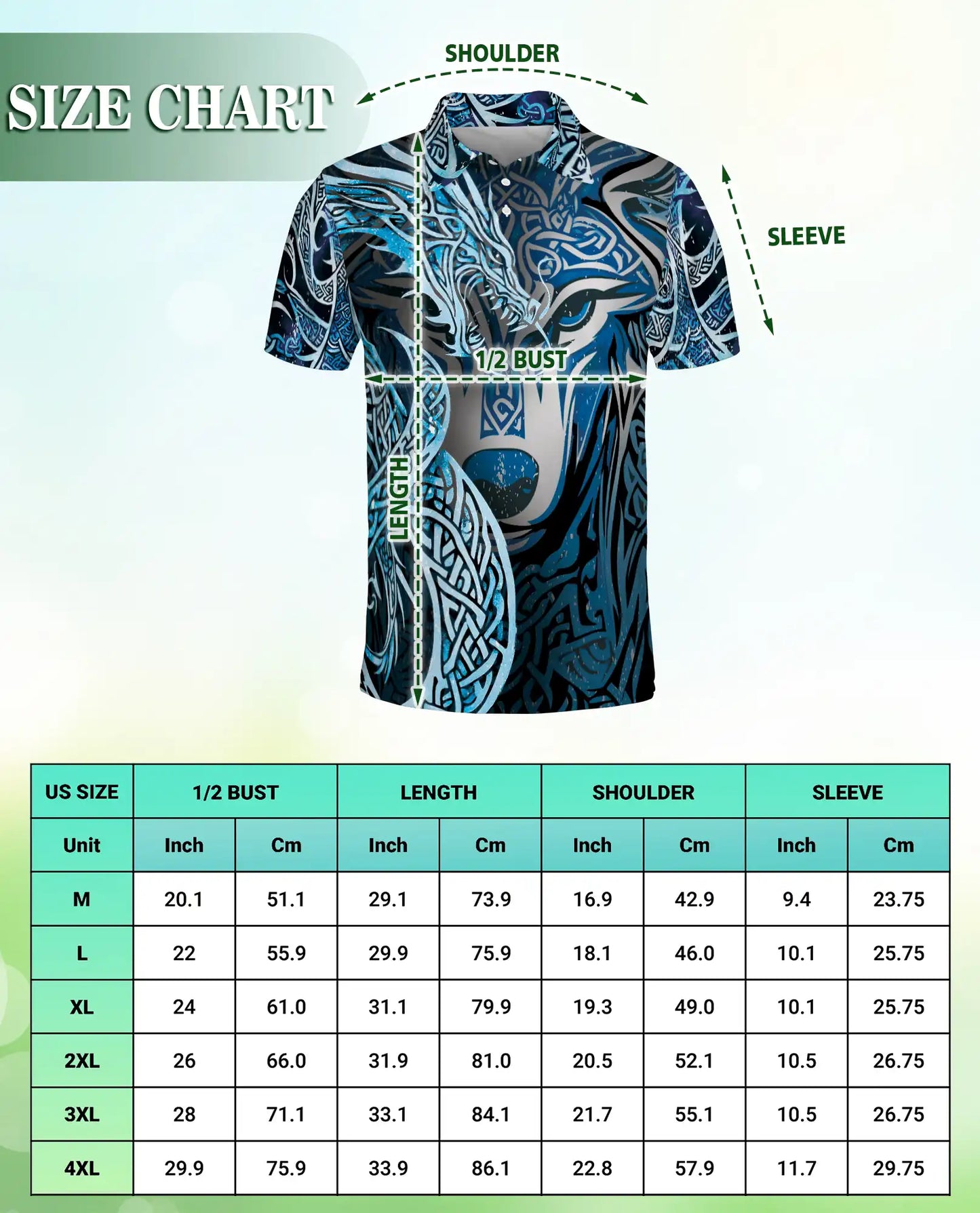 Wolf Tribal 3D Polo Shirt for Men, Nordic Celtic Animal Style | Azhawaiian