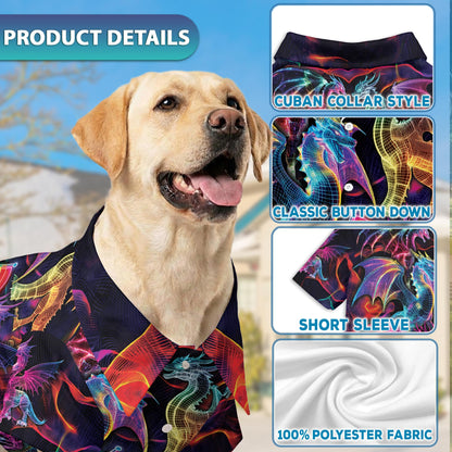 Pride Dragon Matching Dog Owner Hawaiian Shirts, Funny Pet Aloha Shirt for Beach Vacation - Azhawaiian