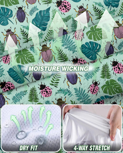 Beetle And Tropical Leaf Sleeveless Polo Shirt for Women  | Azhawaiian