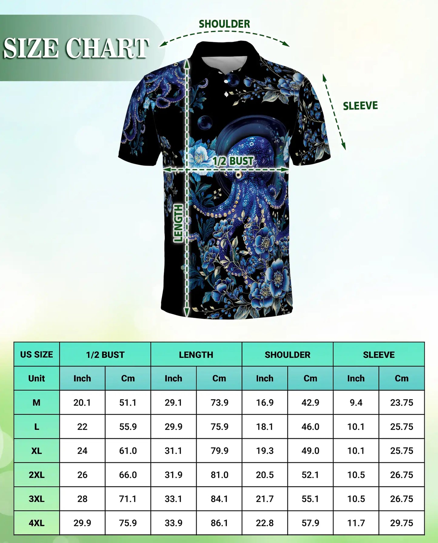 Blue Octopus Polo Shirt | Azhawaiian