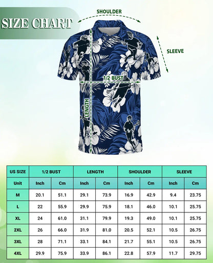 Tropical Lacrosse 3D Polo Shirt for Men, Hawaiian Sports Floral Style | Azhawaiian