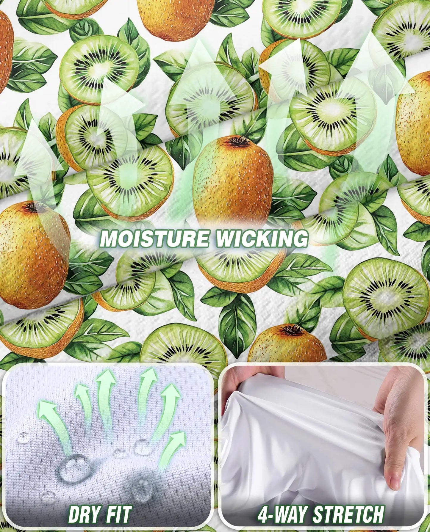 Kiwi Sleeveless Polo Shirt for Women, Fresh Fruit Summer Style | Azhawaiian