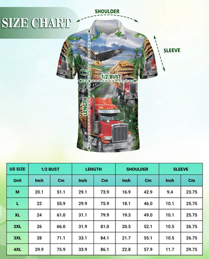 Logging Truck Eagle Polo Shirt, Outdoor Style | Azhawaiian